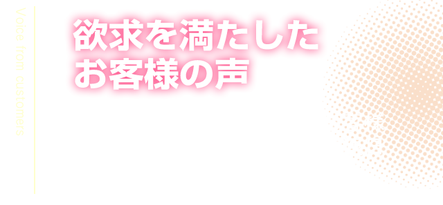 欲求をみたしたお客様の声